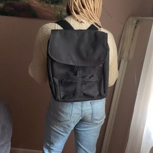 Black Backpack with Adjustable Velcro Straps